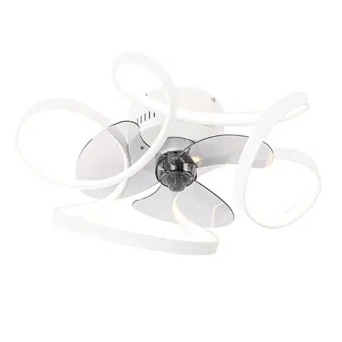 Stropný ventilátor biely 55 cm vrátane LED stmievateľný s diaľkovým ovládaním - Mandy