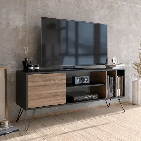TV stolík Mistico (140) - Walnut, Black