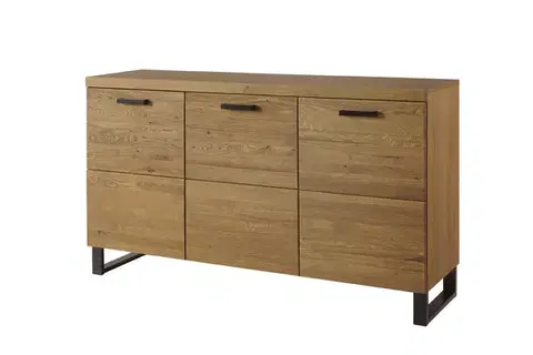 MAGNOLIA 45 široká komoda, dub rustikal/čierna