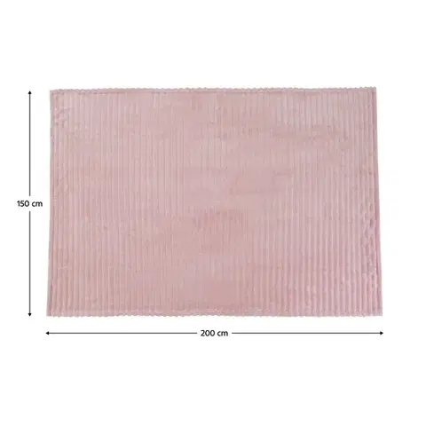 KONDELA Orvin plyšová pruhovaná deka 150x220 cm ružová