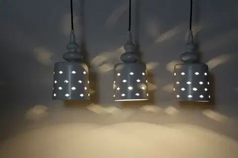 Závesná lampa 3xE27 51cm biela oceľ HAMP