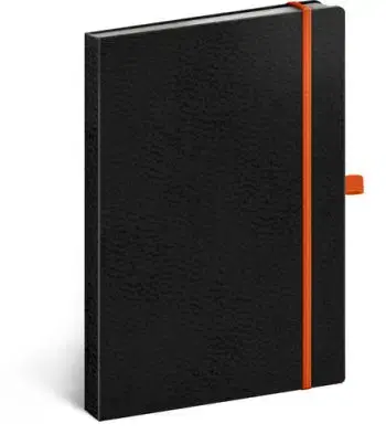 Notes Vivella Classic čierny/oranžový, bodkovaný, 15 x 21 cm