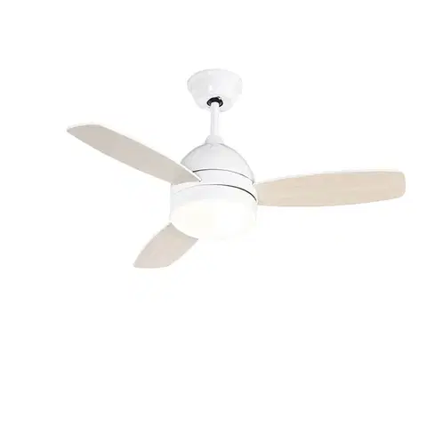 Stropný ventilátor biely s drevenou potlačou 96 cm s diaľkovým ovládaním - Rotar