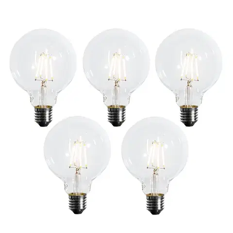 Sada 5 stmievateľných LED žiaroviek E27 G95 5W 450 lm 2700K