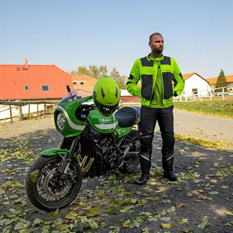Pánska letná moto bunda W-TEC Fonteller Farba Yellow-Grey, Veľkosť XL rozšírená