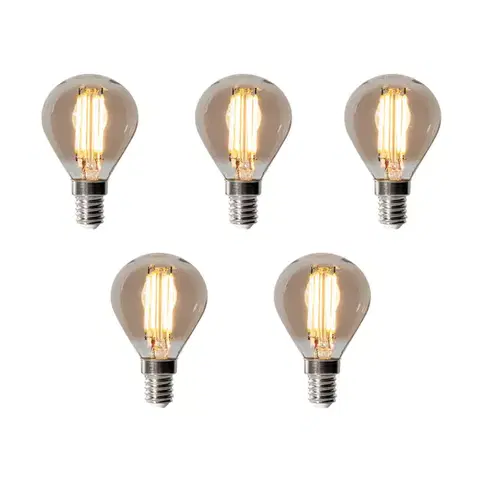 Sada 5 stmievateľných LED žiaroviek E14 P45 dymová 5W 470 lm 2200K