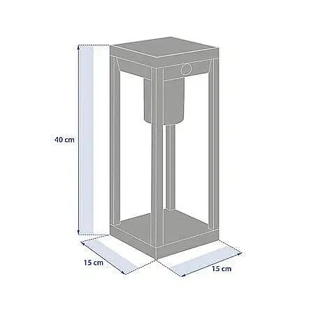 DEOKORK Záhradná solárna lampa 15x15x40 cm (efekt dreva)