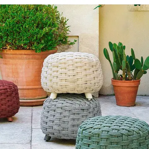 Luxusný hliníkový taburet CALIOPE ø 49 cm (grafit)