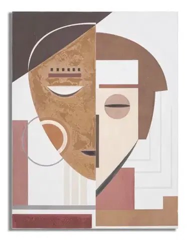 Obraz Ethnic Face 60x80 cm béžovo-hnedý
