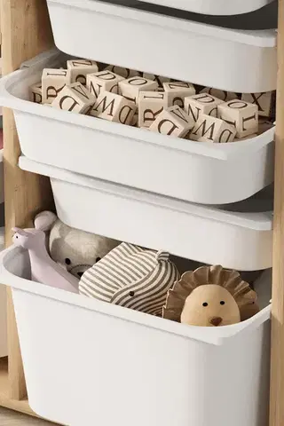 ALEX úložný box, biela/dub zafírový