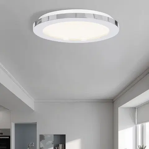 Kúpeľňová stropná lampa PIXEL minimalistická - strieborný chróm 22,5 cm - okrúhla LED stropná lampa so stmievaním 3000K 12W IP441