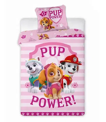 Obliečky Disney Labková patrola Paw patrol ružová do postieľky 135x100cm+40x60cm Faro