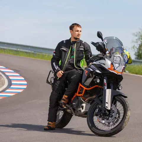 Pánske moto nohavice W-TEC Rusnac Farba čierno-zelená, Veľkosť 4XL