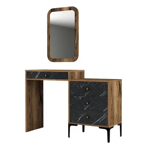 Toaletný stolík Lizbon 548 - Walnut, Black