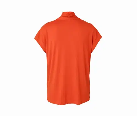 Blúzkové tričko s výstrihom do V, oranžové