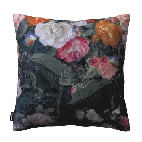 Dekoria Karin - jednoduchá obliečka, farebné kvety na tmavom pozadí, 60 x 60 cm, Gardenia, 161-02