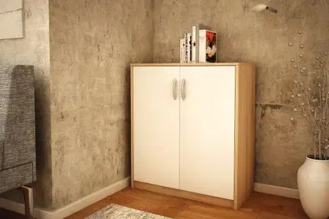 ANES komoda 2D, dub Sonoma / biela