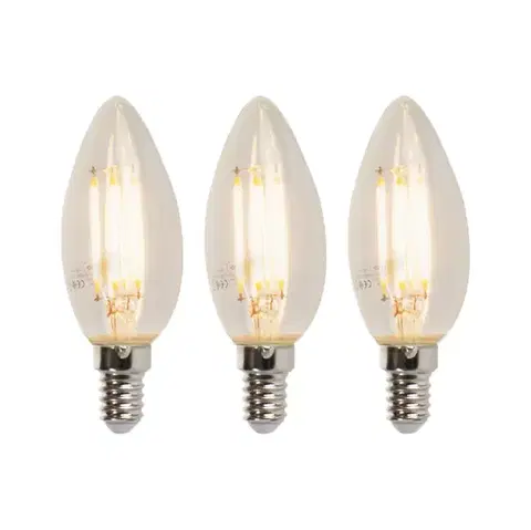 Sada 3 LED E14 stmievateľných sviečkových žiaroviek B35 5W 380lm 2700K