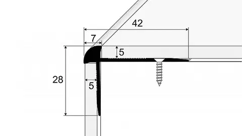 Schodový profil pre krytiny do 5 mm (skrutkovací) Šampaň E02