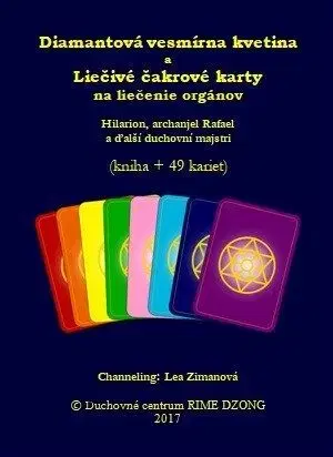 Diamantová vesmírna kvetina a liečivé čakrové karty na liečenie orgánov (kniha + 49 kariet) - Lea Zimanová