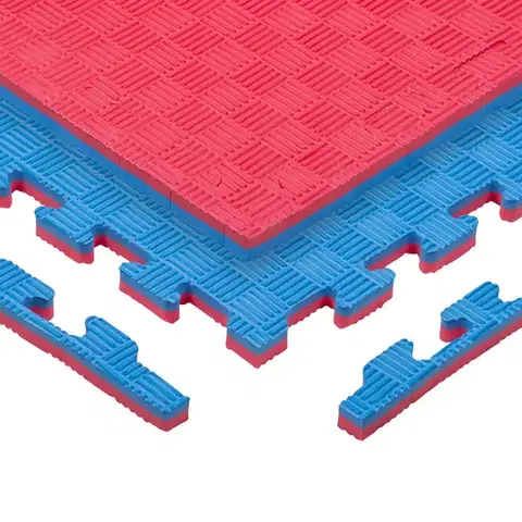 Puzzle tatami podložka inSPORTline Sazegul 100x100x2 cm Farba červeno-modrá, vzor 5 prúžkov