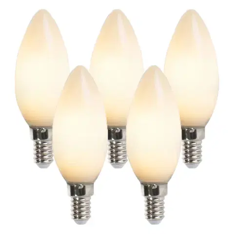 Sada 5 LED sviečkových žiaroviek E14 B35 2W 180lm 2350K
