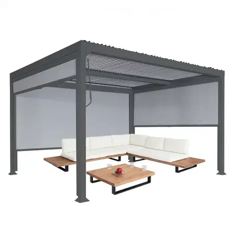 Bioklimatická pergola HWC-L41 3x3 so 3 bočnými stenami