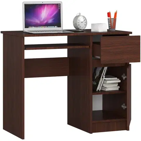 Písací stôl PIKSEL 90 cm wenge pravý