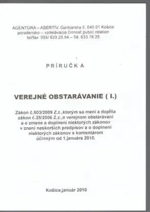 Verejné obstarávanie I. - príručka