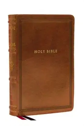 KJV Large Print Reference Bible, Brown Leathersoft, Red Letter, Comfort Print (Sovereign Collection) - Thomas Nelson