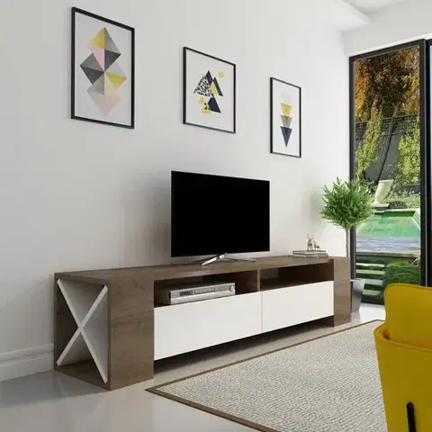 TV stolík Sosruko - Walnut, White