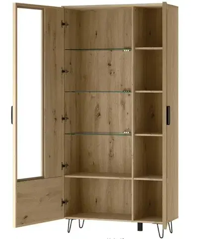 Vitrína z masívu BIMBO 12 s LED, dub divoký / artisan olej