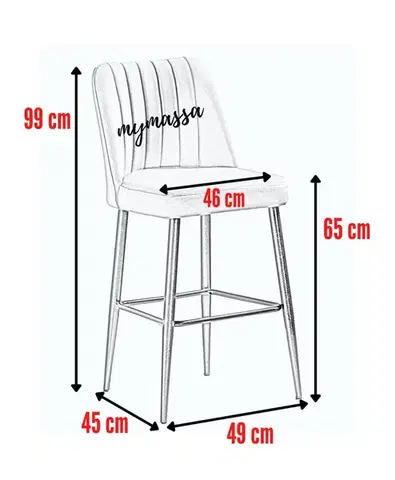 Bar Stool Set (4 Pieces) Vento - Black