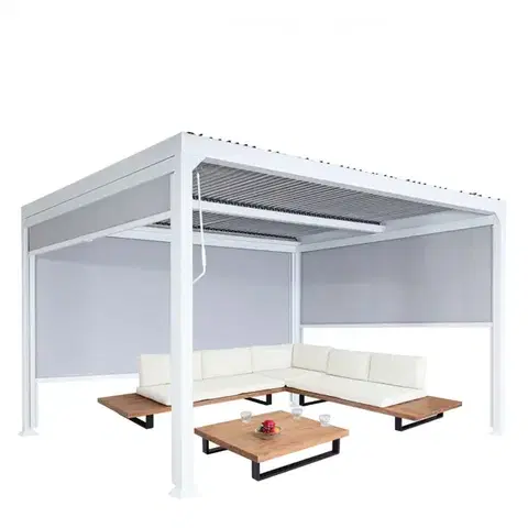 Bioklimatická pergola HWC-L41 3x3 so 3 bočnými stenami