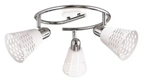 Špirálová stropná lampa chróm/biela 3x40W E14 Discovery