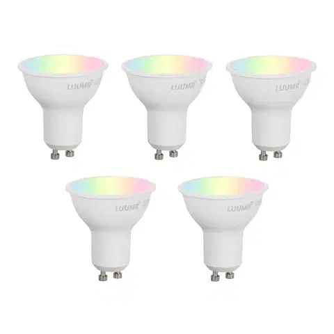 Sada 5 inteligentných stmievateľných LED žiaroviek GU10 50mm Opálové 4,7W 400 lm 2700-6500K